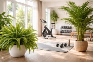 découvrez comment les plantes purifiantes comme la fougère de boston et le palmier areca améliorent la qualité de l'air de votre salle de sport à domicile en éliminant les polluants pour un environnement sain et naturel.